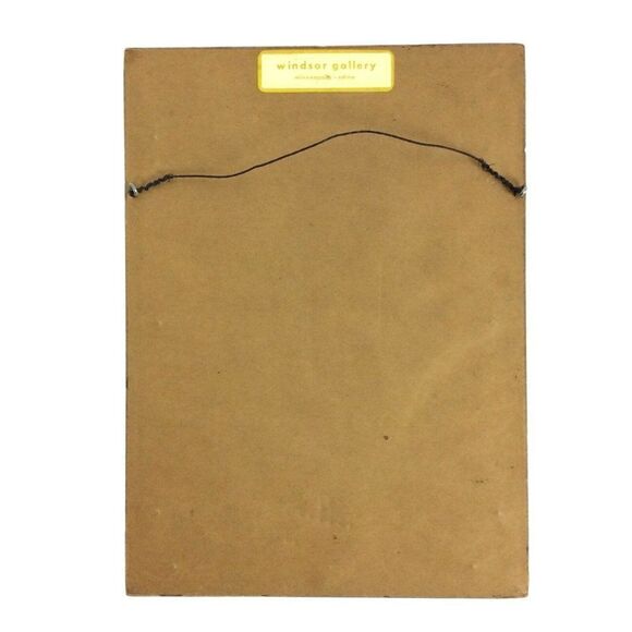 Mary Betts Pen Ink Illustration Asian Man Carrying Pack By 1967 Matted Framed - Picture 2 of 5